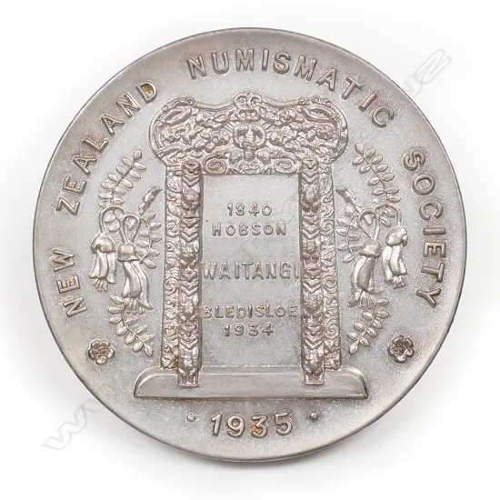 Lord Bledisloe 1935 Waitangi silvered Numismatic Society medal,